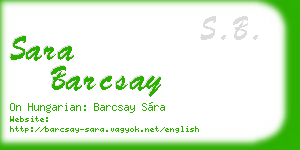 sara barcsay business card