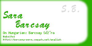 sara barcsay business card